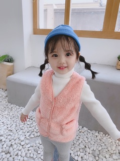 Áo gile lông mềm cho bé trai/bé gái