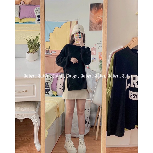 Áo nỉ xẻ một bên tà (ảnh thật shop chụp kèm video) | BigBuy360 - bigbuy360.vn