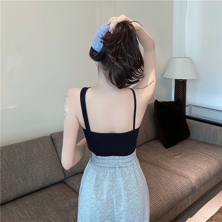 Cross Camisole Women Retro Solid Color All Match Knitted Crop Tops | BigBuy360 - bigbuy360.vn