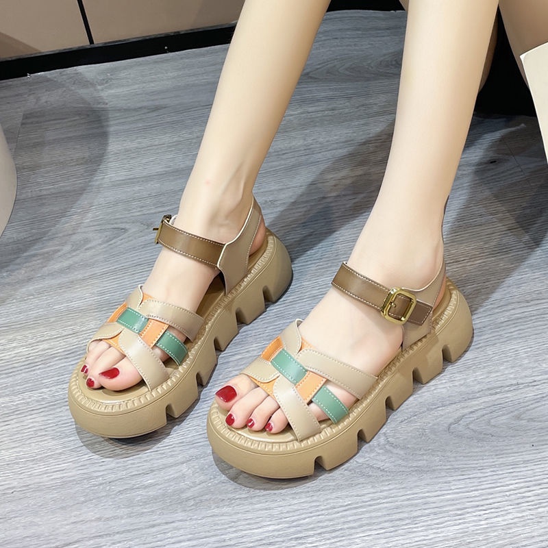Giày Sandal Đế Bằng Mềm Mại Phong Cách Roman Thời Trang Mùa Hè Cho Nữ