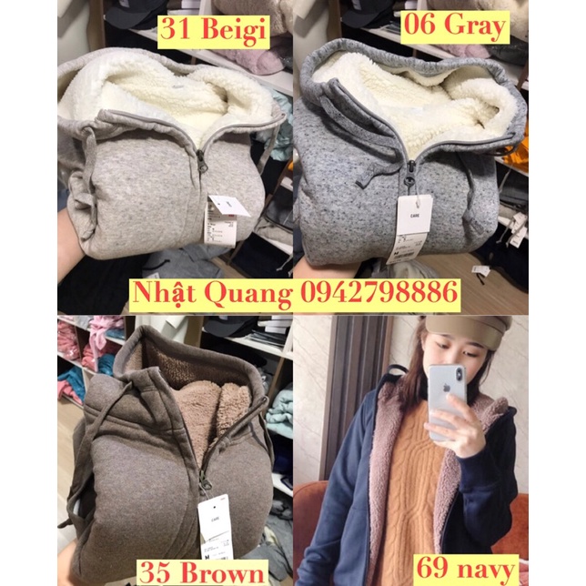 Áo nỉ lót lông cừu nữ uniqlo nhật