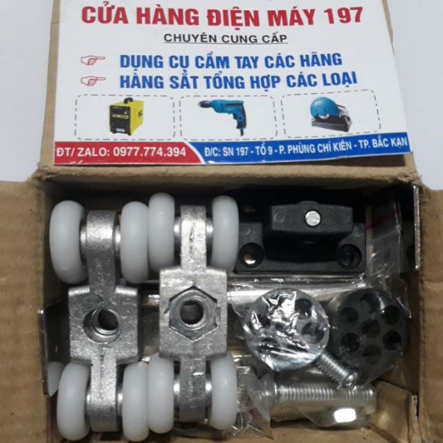 Bánh Xe trượt cửa lùa Nhôm loại 4 Bánh