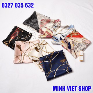 Khăn Bandana Headband Vuông Lụa Satin Nữ Tính - Khăn Turban 70x70 cm Đa Năng