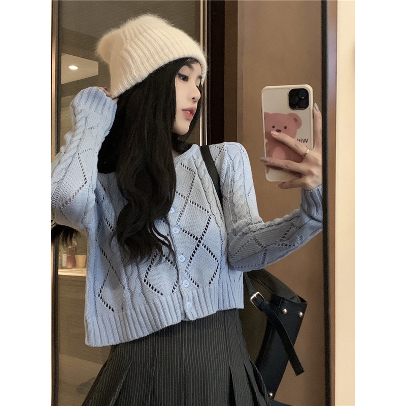 Porozi  Áo Khoác Cardigan Dệt Kim Tay Dài Phong Cách Hàn Quốc Thời Trang Cho Nữ