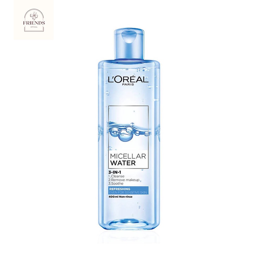 Nước tẩy trang làm sạch, dưỡng ẩm cho mọi loại da L'Oreal 3-in-1 Micellar Water 400ml