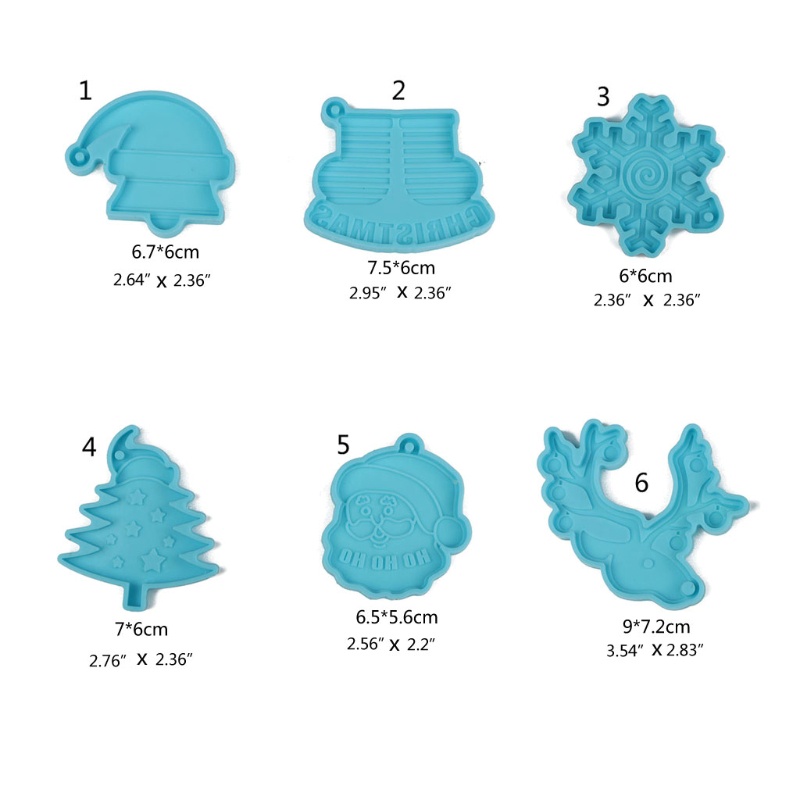 Khuôn Làm Móc Khóa Bằng Nhựa Epoxy Hình Cây Thông / Nón Giáng Sinh DIY