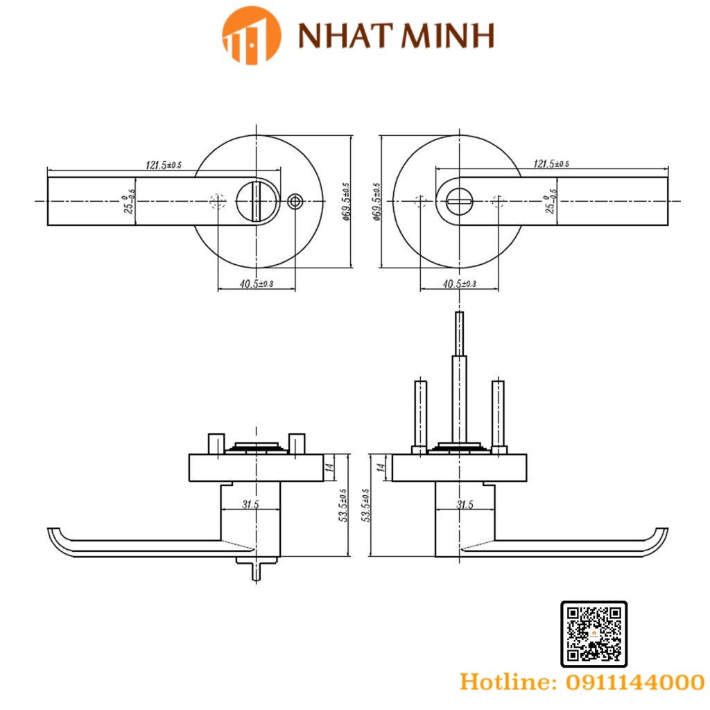 Khóa tay nắm gạt Hafele 911.63.222 chính hãng