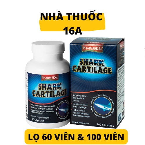 &lt;CHÍNH HÃNG PHARMEKAL&gt; VIÊN SỤN CÁ MẬP HÀNG MỸ  SHARK CARTILAGE - HỖ TRỢ TÁI TẠO SỤN KHỚP, XƯƠNG KHỚP - LỌ 60 VIÊN