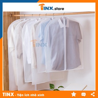 Túi bọc quần áo treo tủ đồ có khóa kéo màu trong suốt - Túi trùm quần áo chống bụi chống thấm