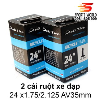 Ruột xe đạp 24x1.75/2.125 van xe máy dài 48mm DELI-TIRE