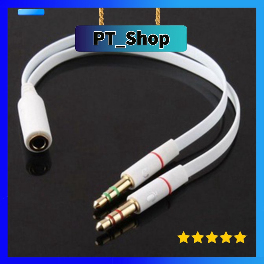 Dây gộp Audio và Mic chân 3.5mm✔️ Sử dụng mic tai nghe điện thoại cho máy tính bàn NGON_BỔ-RẺ
