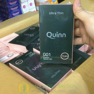 Bao Cao Su Siêu Mỏng 0.01 Quinn Cho Cảm Giác Chân Thật (Hộp 12 Cái)