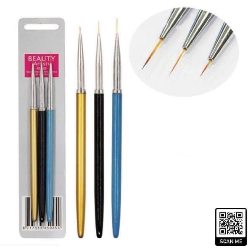 Set 3 Cây Bút Cọ Nét - Vẽ móng trang trí làm nail