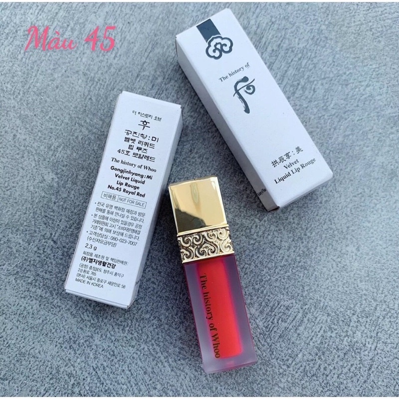 Son kem Whoo GJH Mi Velvet Liquid Lip Rouge minisize No.45 Royal Red 2.3g
