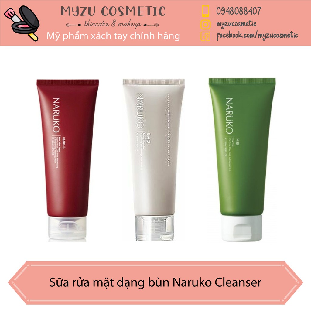 Sữa rửa mặt dạng bùn Naruko Cleanser (PHÂN PHỐI CHÍNH HÃNG)