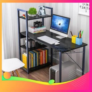 (Miễn Ship) Bàn làm việc Thiết Kế Kèm Kệ Sách Nhỏ Bên Hông Tiện Lợi Cho VIệc Học 90x40Cm