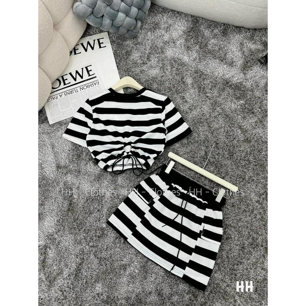 Set bộ váy nữ áo croptop mix chân váy chữ A năng động, trẻ trung dành cho các nàng diện đi chơi siêu xinh