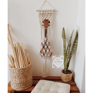 Macrame Decor Treo Đàn Ukulele Soprano Trang Trí Góc Tường