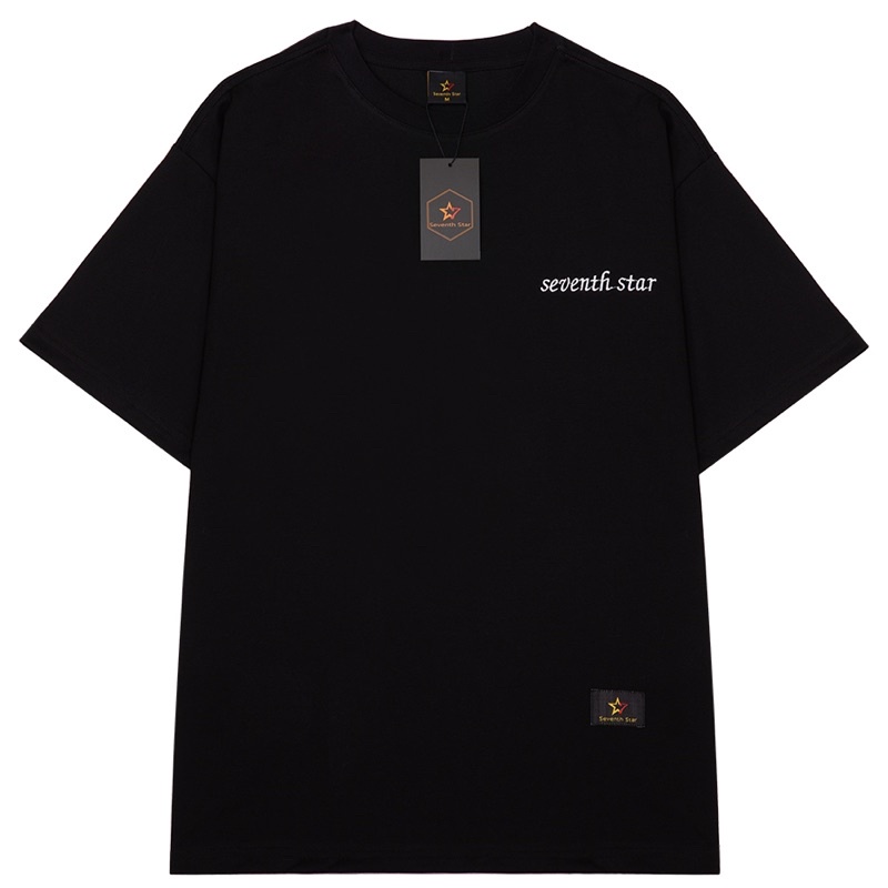 Áo thun Unisex SEVENTH STAR Basic Tee Logo Thêu nam nữ tay lỡ oversize form rộng