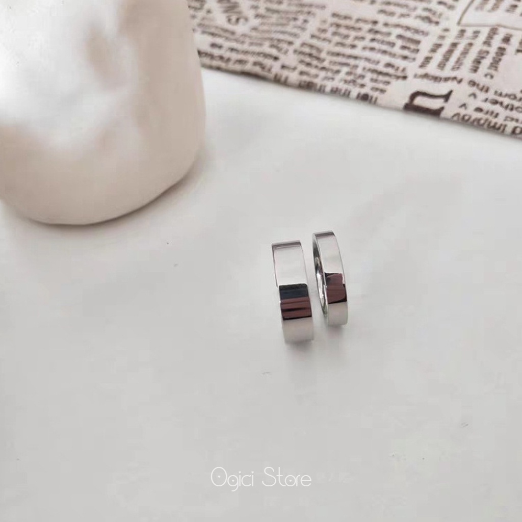 Nhẫn trơn cá tính phong cách hiphop thời trang hàn quốc, Nhẫn nam nữ titan không gỉ, Unisex