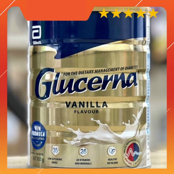 FRESHIP-  Sữa bột hương vani Glucerna 850g sữa cho người tiểu đường