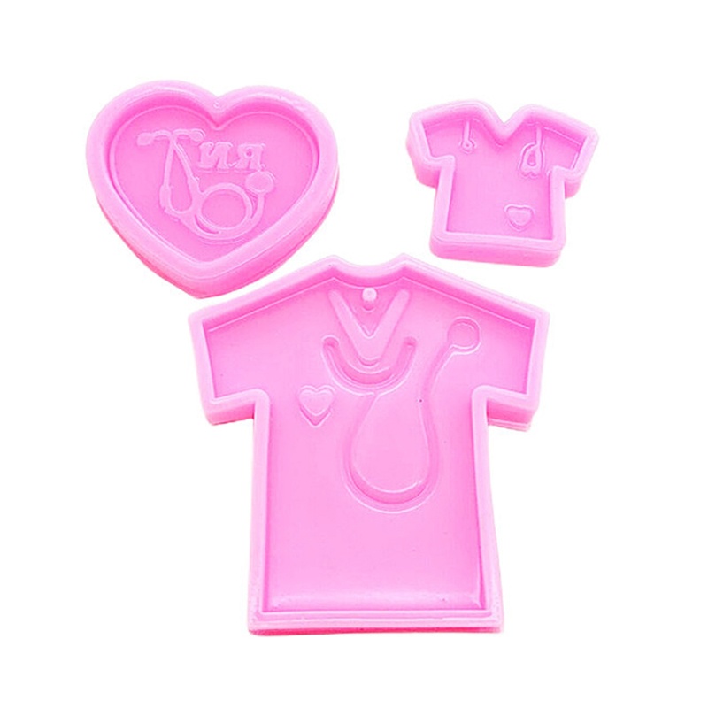 Bộ 3 Khuôn Silicone Tạo Hình Trái Tim Làm Móc Khóa/Trang Sức Thủ Công