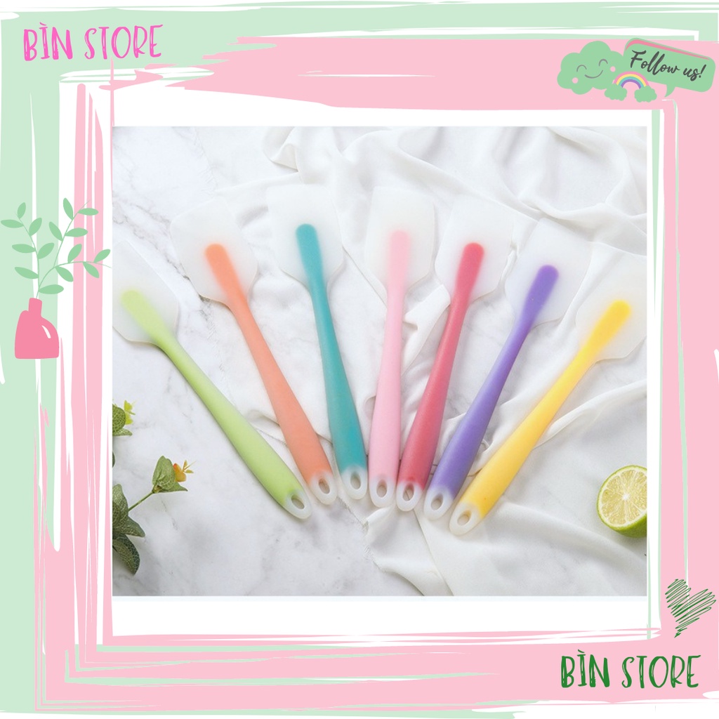 Phới dẹt vét, trộn bột silicone đúc liền lõi màu NHỎ - 20.5cm   BÌN STORE