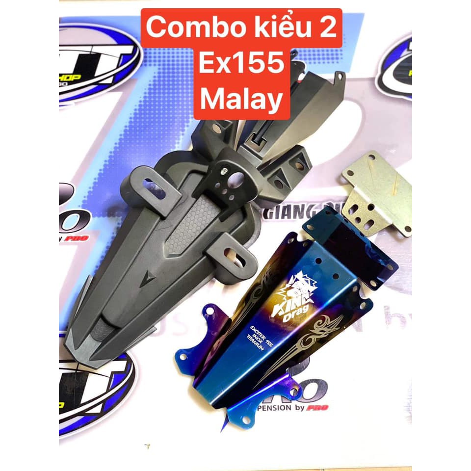 [COMBO]  ĐUÔI DÈ BIỂN SỐ  ex155 EXCITER 155 VVA  PASS NỐI INOX MẠ TITAN 7 MÀU
