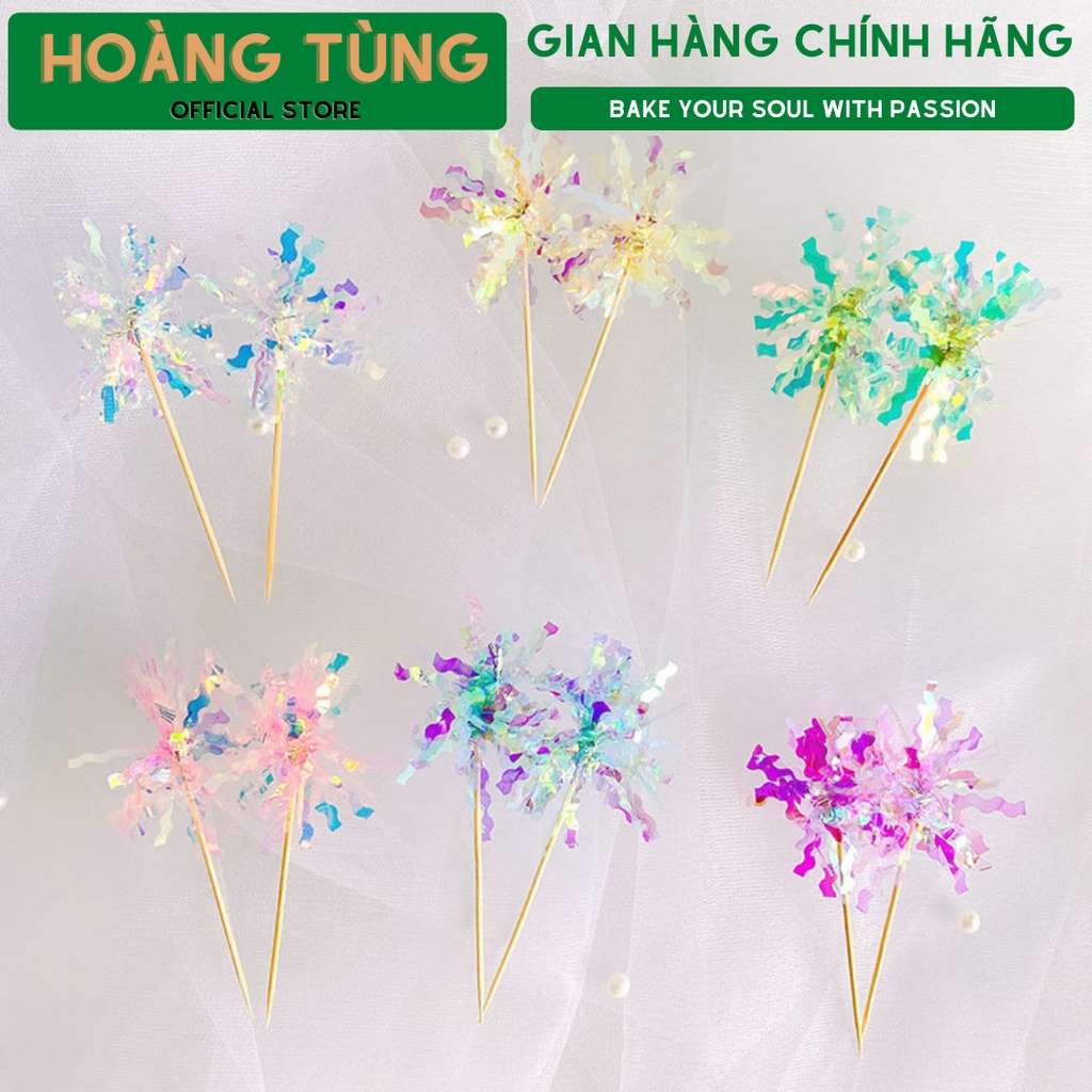 Set trang trí bánh sinh nhật, bánh kem, bông xù