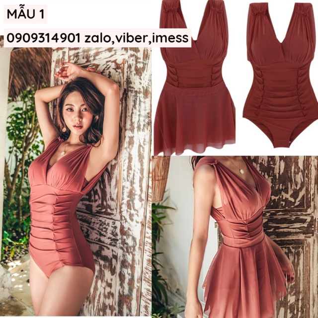Mẫu mới Bikini Hàn Quốc Monokini (kèm váy che khuyết điểm, có bigsize) cực đẹp hàng cao cấp, đồ bơi một mảnh sang t