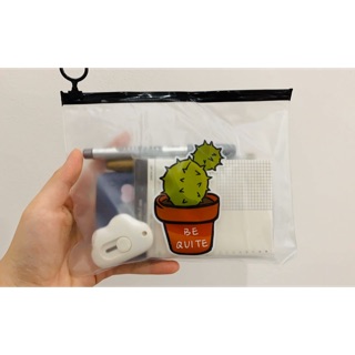 Túi zip đựng stationery nhựa dẻo trong suốt - túi đựng đồ dùng học tập linh tinh