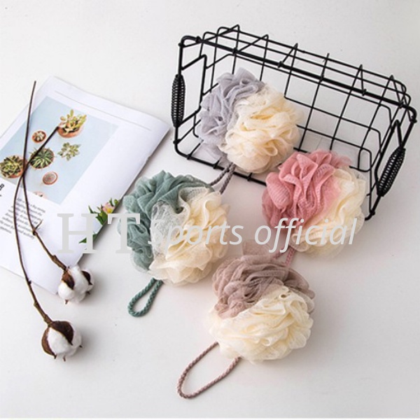 Bông tắm lưới tròn tạo bọt HT Sports mềm mịn 2 màu Pastel an toàn cho da