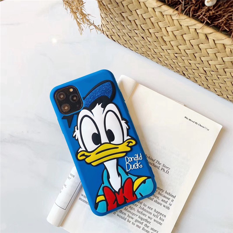 Ốp điện thoại silicon hình Donald/Minnie/Daisy 3D cho Iphone 11 Pro MAX 12mini 12 pro max X XS MAX XR 6 6s 7 8 Plus