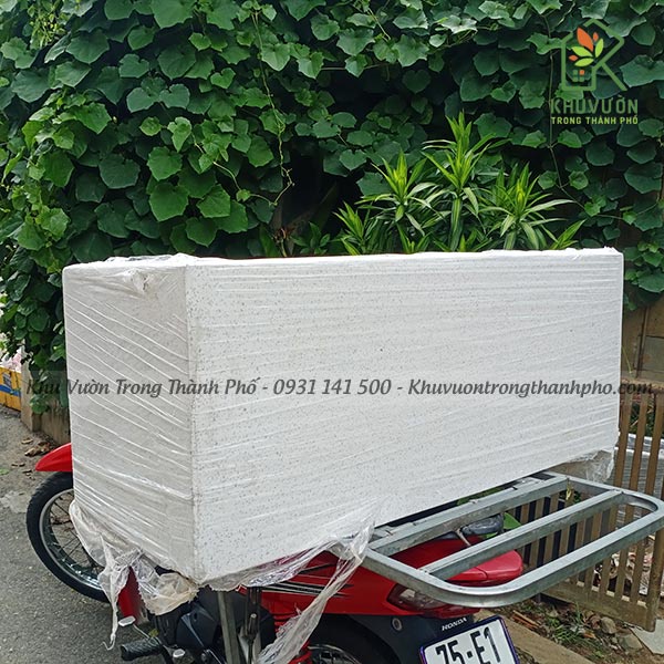 Chậu xi măng đá mài 100x40x40cm  - xem hình 2