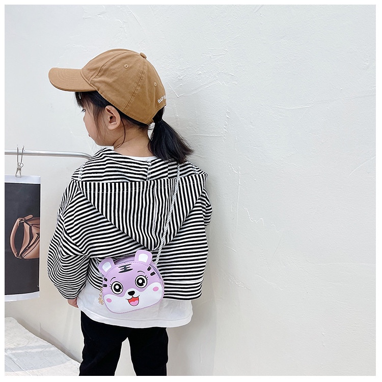 Túi đeo chéo mini cho bé trai bé gái Hạ Băng Designs, túi xách mini trẻ em đựng tiền điện thoại - Hình Hổ
