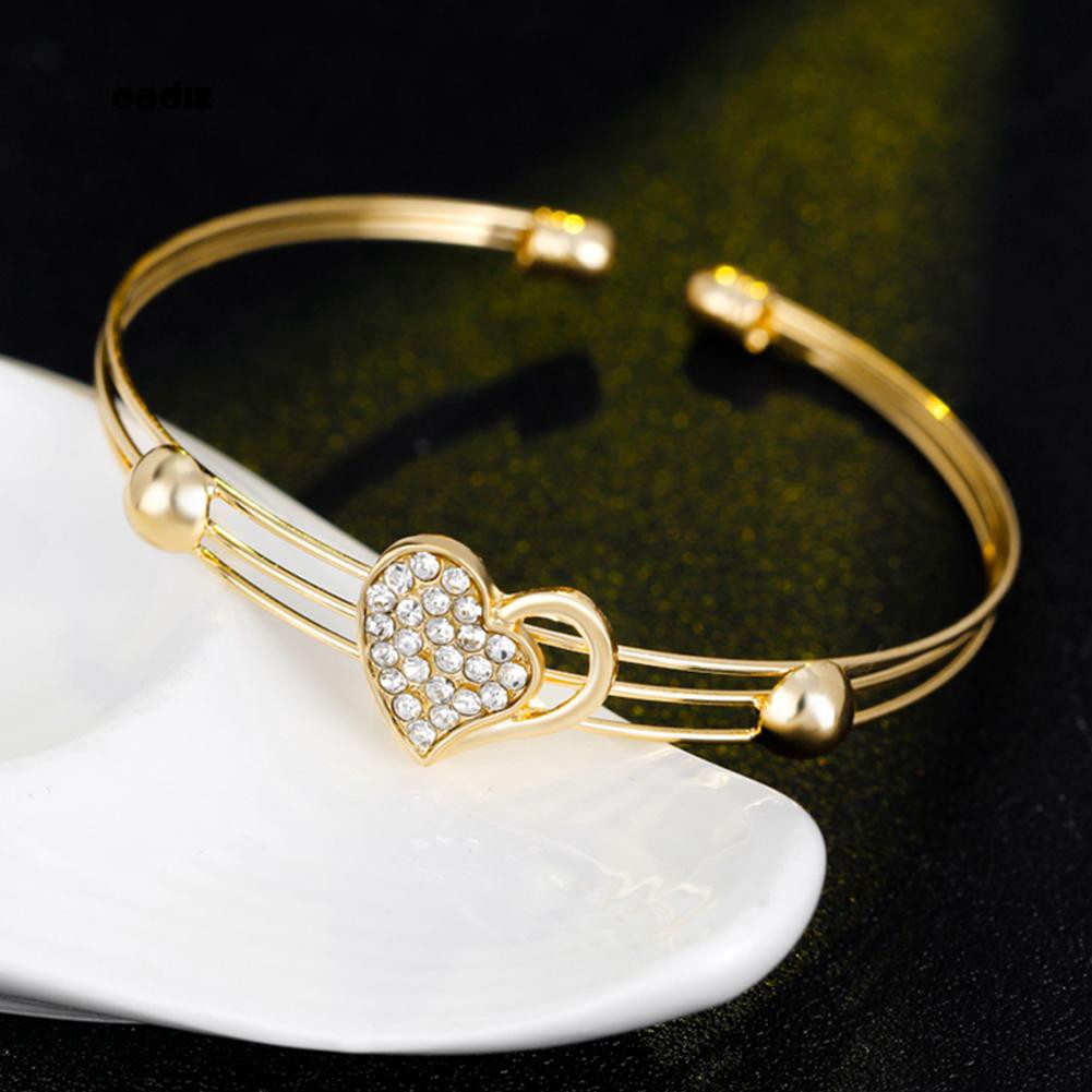 Bộ dây chuyền , nhẫn , khuyên tai mặt trái tim đính đá pha lê