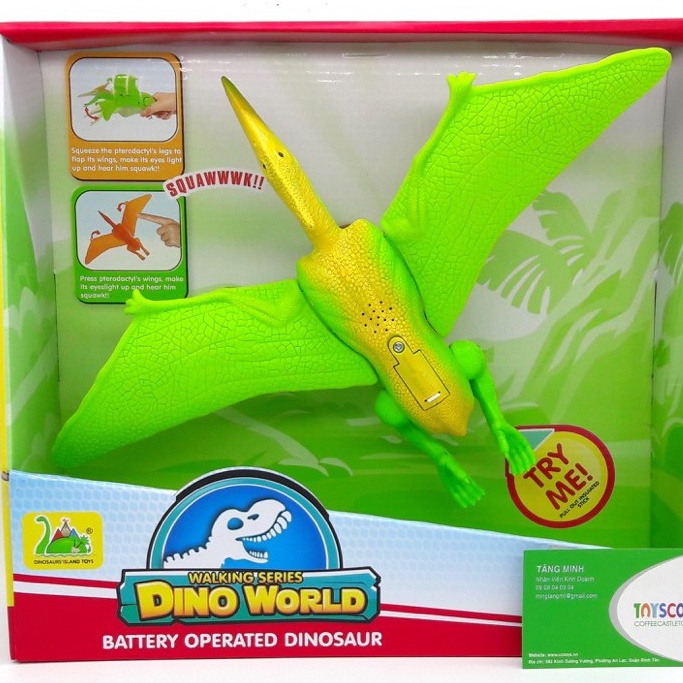 Đồ chơi khủng long hoạt động bằng pin Dino Planet với ánh sáng và âm thanh mắt (Pterodactyl)