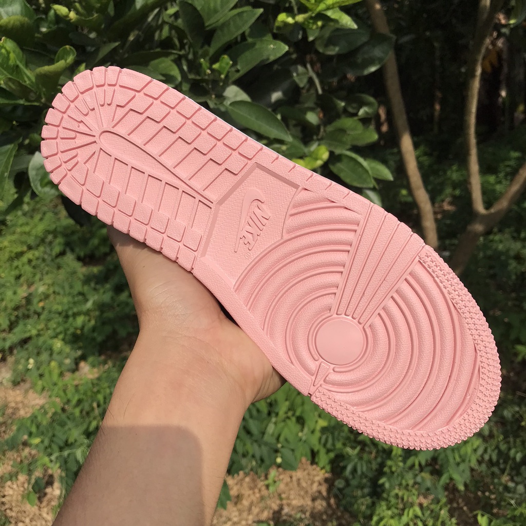 Giày thể thao jd 1 HIGH PINK QUARTZ, giày jd hồng đen cổ cao nữ cá tính full box bill