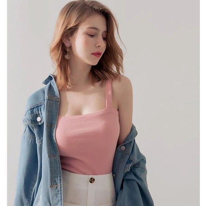 Sale  1121A19-2B1 Áo hai dây bản bự, hở eo, kute, cá tính Sale