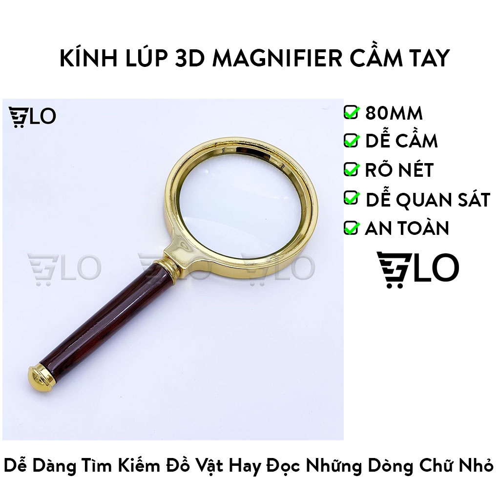 Kính Lúp 3D Magnifier 70mm Cầm Tay Giúp Nhìn Rõ Vật Nhỏ