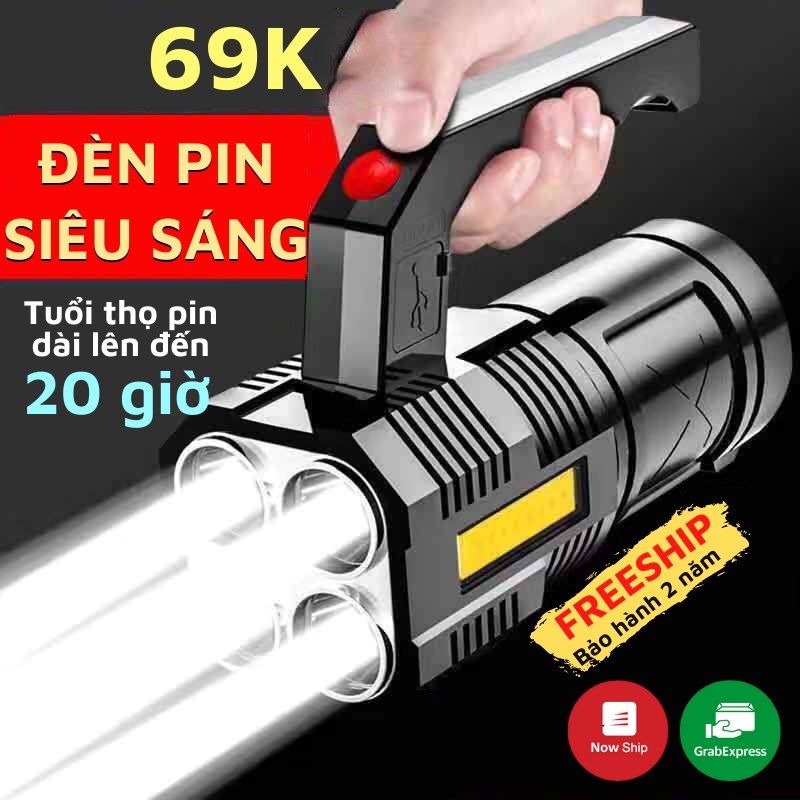 Đèn Pin Siêu Sáng, Đèn Pin Cầm Tay Chắc Chắn 3 Chế Độ Sáng Chống Thấm Nước, ASAKI OFFICIAL