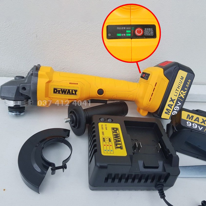 Máy Mài Dùng Pin DEWALT 99V Không chổi than, Máy mài góc, Máy Cắt, Lõi đồng, 2 Pin 10 CELL