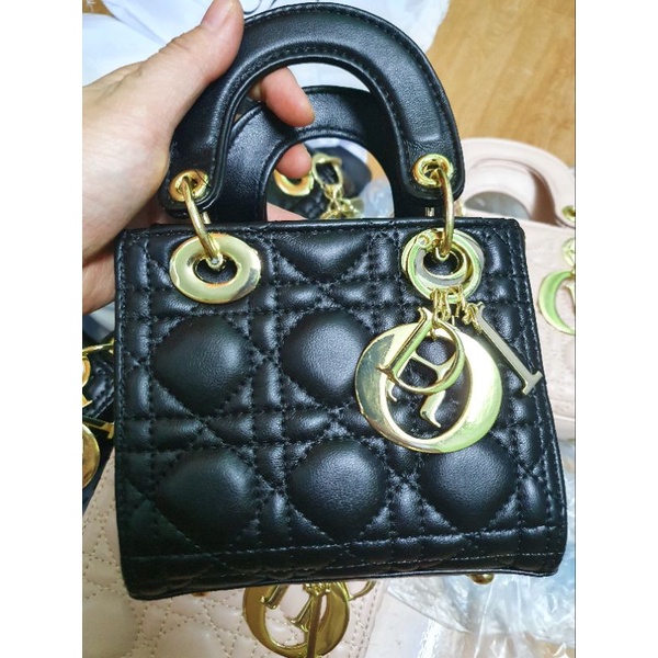 Túi dior mini💘 BÁN RẺ LẤY 5*💘Túi vuông 3 ô da lì size 14 sang chảnh