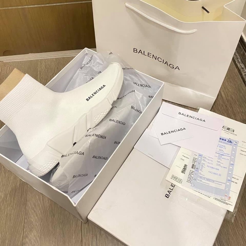 GIẦY BA.LEN.CIAGA TRẮNG CỔ CHUN 1:1 SC [ FREESHIP + BOX ]