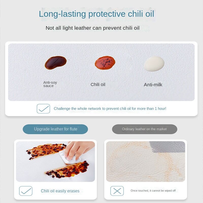 Khăn trải bàn hình chữ nhật bằng da chống thấm nước và chống bám dầu tiện dụng