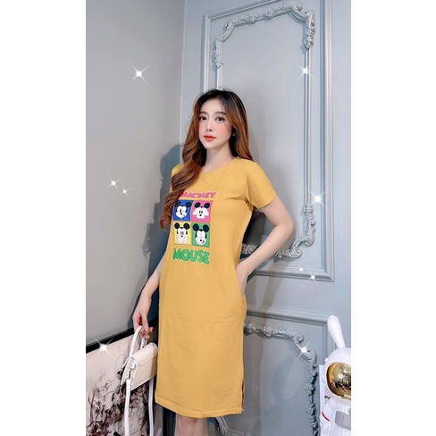 Đầm THUN THÁI có túi -xẻ tà (bao chất đẹp) | BigBuy360 - bigbuy360.vn