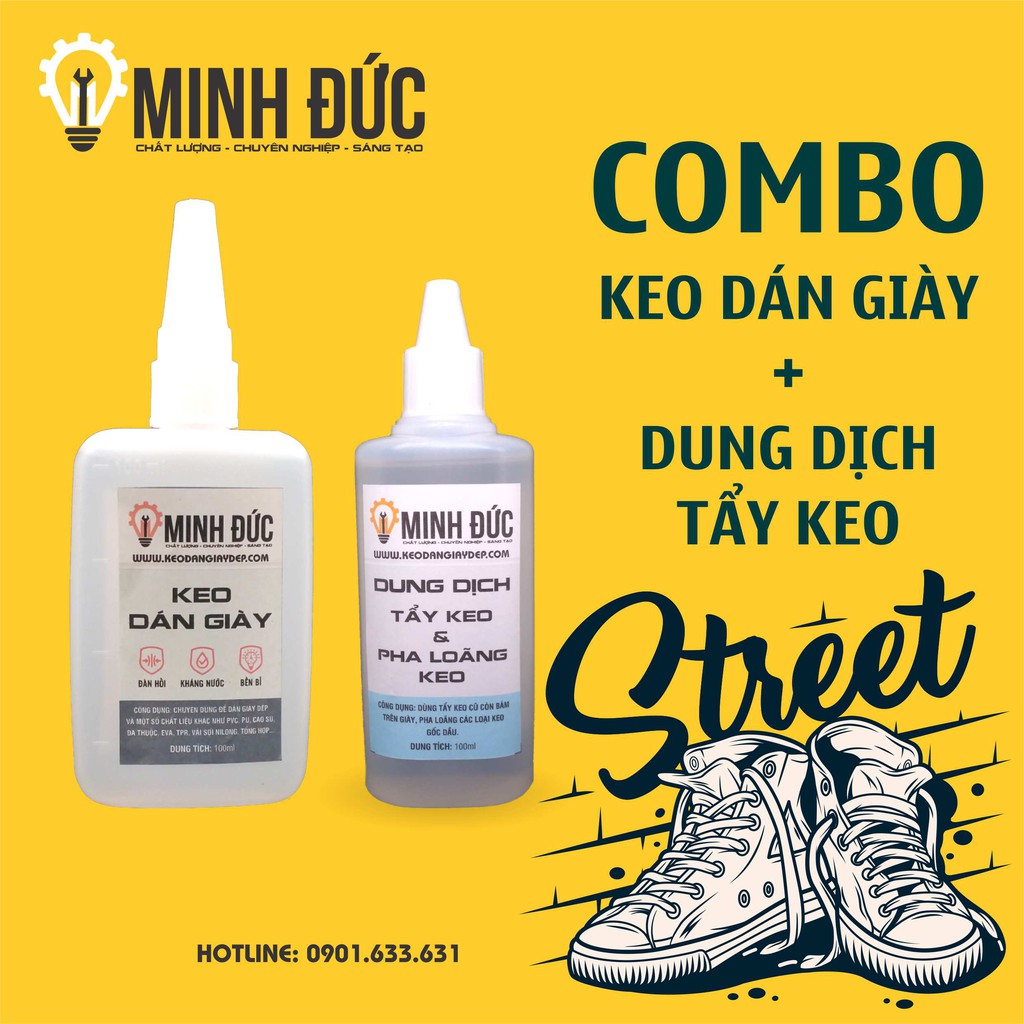 Keo dán giày Minh Đức 🚛 FREESHIP 🚛 ✔️DÁN 10 PHÚT ✔️THẨM MỸ CAO ✔️ĐÀN HỒI ✔️CHỊU NƯỚC  - 100ml - Shop Minh Đức