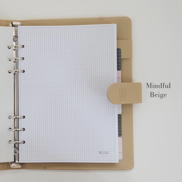 Sổ bìa còng giấy kẻ ô vuông size A5 (ghi chú, học tập, bullet journal)