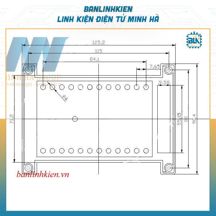 Hộp Nhựa PLC 145x90x40MM Trắng 1 Đầu