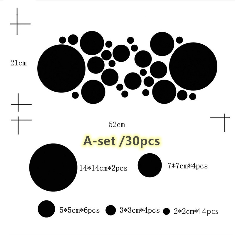 Bộ 30 Miếng Gương Dán Tường Acrylic 3D